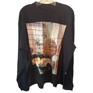 WKS 2023‎ Black Long Sleeve T Shirt Basketball Sculpture Men's Sz XL New